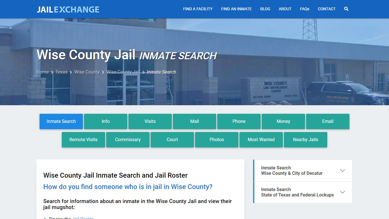 Inmate Search: Roster & Mugshots - Wise County Jail, TX