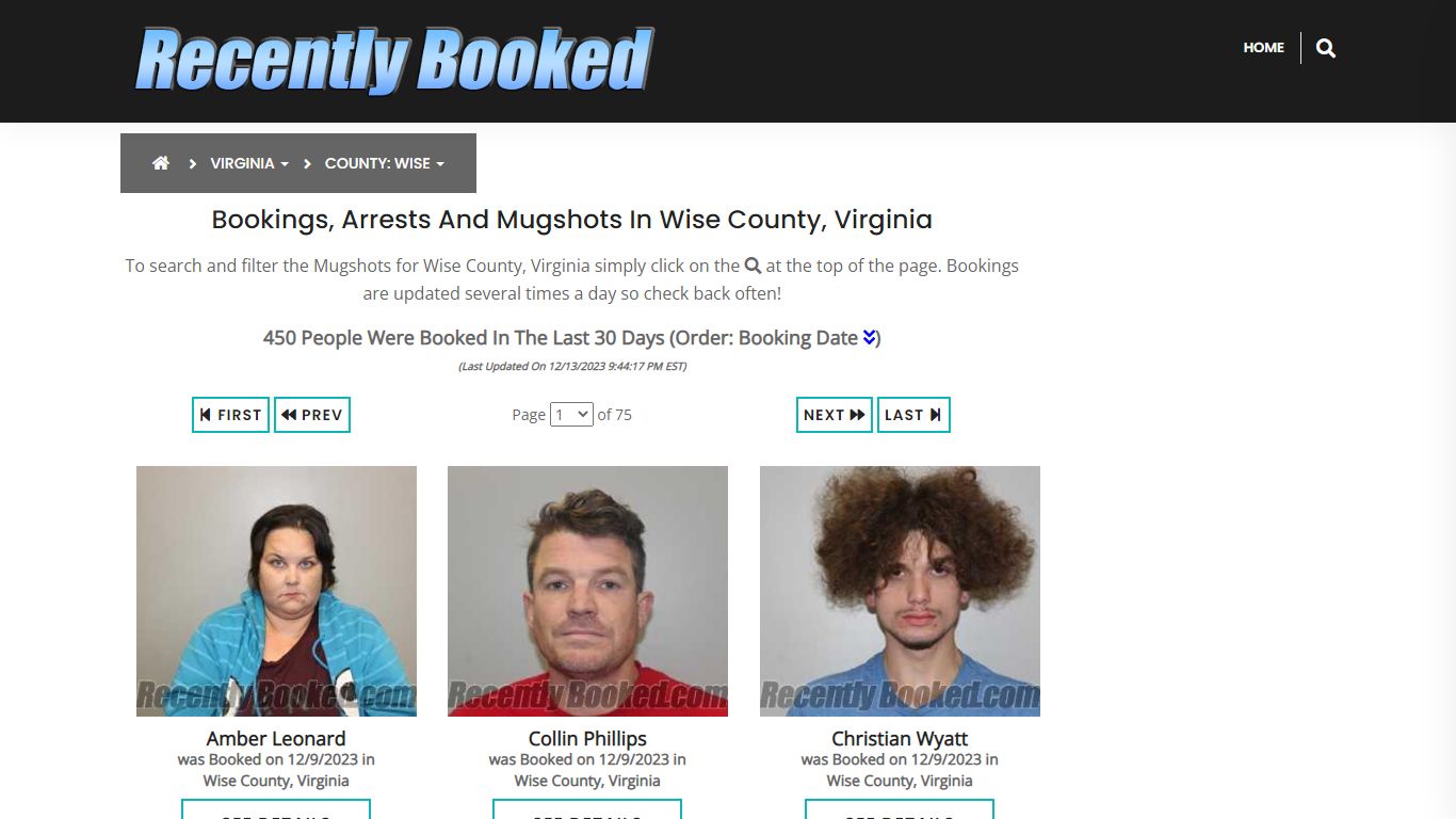 Recent bookings, Arrests, Mugshots in Wise County, Virginia